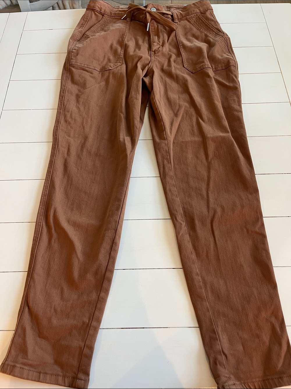 Judy Blue Drawstring Waist Pants in Rust